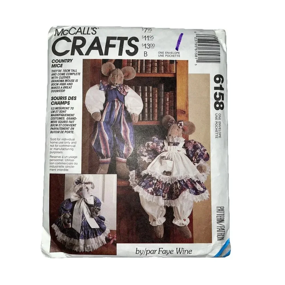 McCall’s Crafts 6158 Country Mice Doll Pattern 22